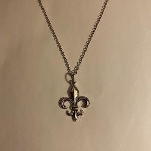 Stainless Silver Fleur De Lis Necklace